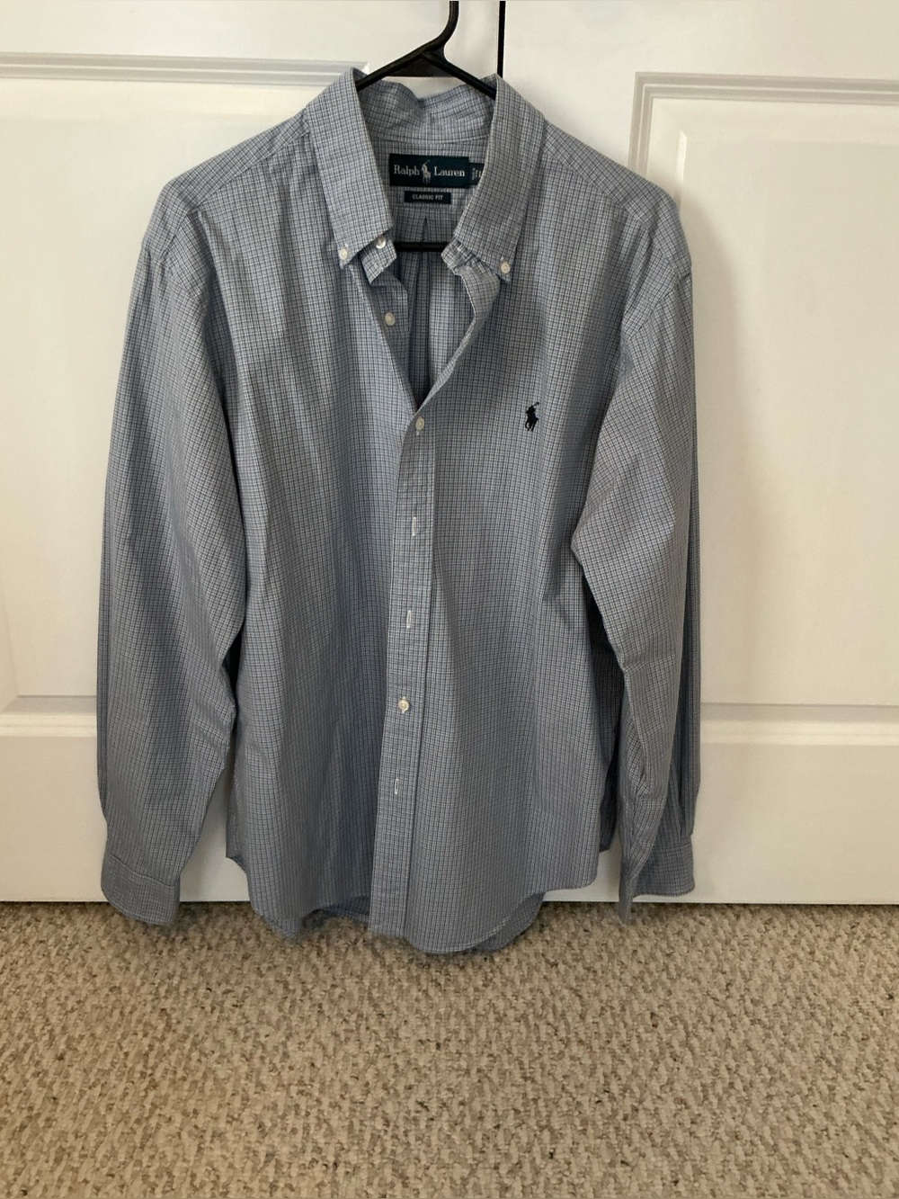 Ralph Lauren Light Blue Micro-Check Button-Down Shirt